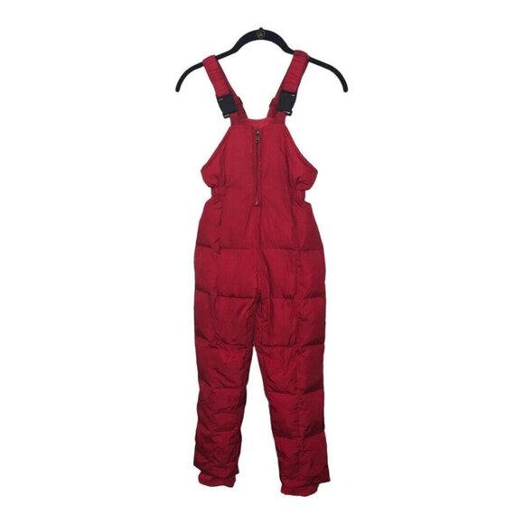 Kids Youth Red Soft-shell Puffer Down Filled Overall Ski Snow Overalls - Picture 1 of 10